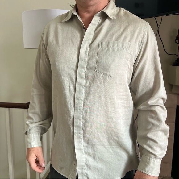 Armani Exchange AX Men’s Derey Philippe Light Gray Button Up Collar Shirt L - Picture 5 of 16